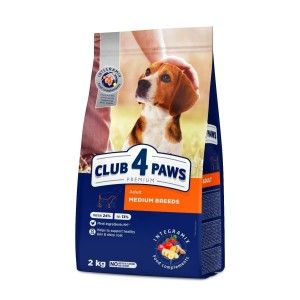 Hrana uscata premium caini, Club 4 Paws Adult Mediu, Pui, 2 kg (Hrana Uscata - Caini)