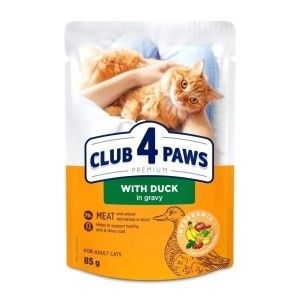 Hrana umeda premium pisici adulte, Club 4 Paws, Rata, 85 g (Hrana Umeda - Pisici)