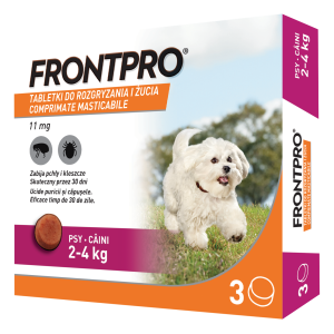 Comprimate masticabile antiparazitare caini, Frontpro S, 11.3 mg, 2-4 kg (Farmacie - Antiparazitare)