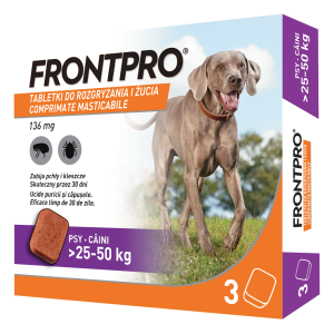 Comprimate masticabile antiparazitare caini, Frontpro XL, 136 mg, >25-50 kg (Farmacie - Antiparazitare)