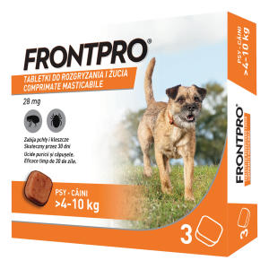 Comprimate masticabile antiparazitare caini, Frontpro M, 28 mg, >4-10 kg (Farmacie - Antiparazitare)