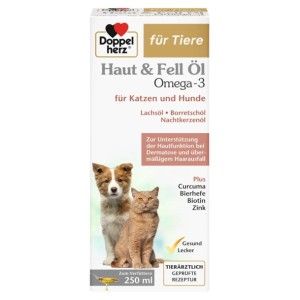 Doppelherz Vet, ulei pentru piele si blana cu Omega-3, pisici si caini, 250 ml