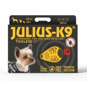 Dispozitiv impotriva capuselor si puricilor, Tickless JULIUS-K9-101YE, galben