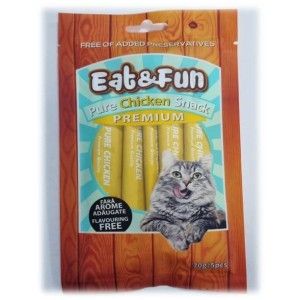 Recompense pisici, Eat & Fun Pure Chicken Snack, 70 g (Delicii - Pisici)