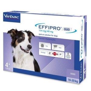 Effipro Duo Dog M 134 mg (10 - 20 kg), 4 pipete