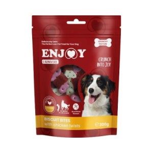Recompense pentru caini Enjoy Carnivore Biscuit Bites cu pui, 300 g (Delicii - Caini)