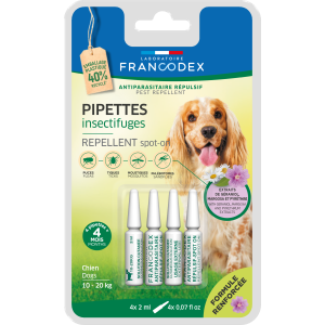Francodex, Spot On Repelent Geraniol Dog Medium, 4x2 ml