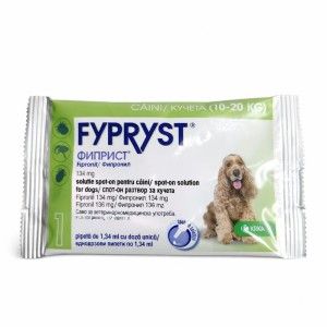 Fypryst Dog M 134 mg, pipeta antiparazitara caini talie medie (10-20 kg), 1 buc (NON-RX IN PHARMA)
