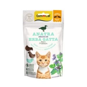 Recompense pisici adulte, GimCat Crunchy, Rata si Iarba Matei, 50 g (Delicii - Pisici)