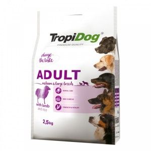TropiDog Premium Adult, Talie Medie & Mare, Miel & Orez, 12 kg