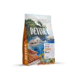 Hrana semi-umeda caini, Devora Dog Semi-Moist Starter & Junior Grain Free Multiprotein, Curcan & Peste Marin, 4 kg (Hrana Uscata - Caini)