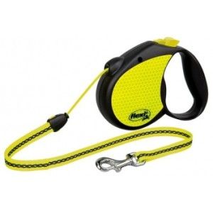 Lesa reflectorizanta pentru caini Flexi New Neon cu snur XS 3M (Zgarzi)