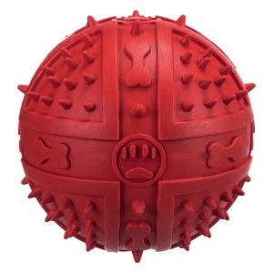 Jucarie Minge Cauciuc Natural 9 cm cu Sunet 34842 - rosu