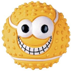 Jucarie Minge Sport Latex 7 cm cu Sunet 3527 - galben