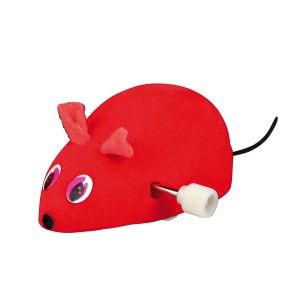 Jucarie Pisici-Soarece cu Cheita 7 cm 4092 - rosu