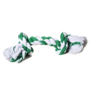 Jucarie franghie bumbac mentolata, XXL 35 cm 2 noduri