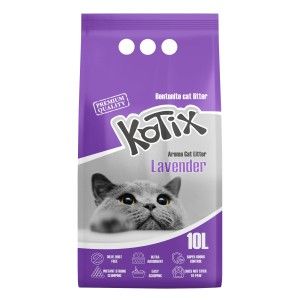Asternut igienic pentru pisici Kotix, 10 L, aroma Lavanda (Igiena - Pisici)