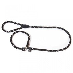 Lesa cordelina cu opritor dresaj, K9 2020R-IDC, 12 mm x 2 m, neagra/ fluorescenta (Lese)