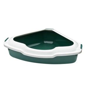 Happet Litiera de Colt cu Rama, 56x43x14 cm, Verde (Igiena - Pisici)