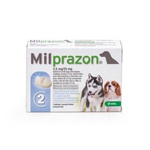Milprazon Dog 2.5  25 mg ( 5 kg), 2 tablete