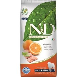 N&D Dog Gf Fish & Orange Adult Maxi 12 Kg