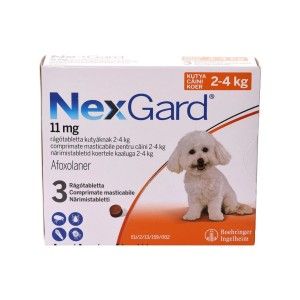 NexGard 11 mg 2-4 kg S, 3 comprimate (PRESCRIPTIE NECESARA)