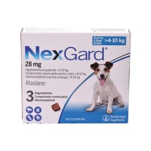 NexGard 28 mg 4-10 kg M, 3 comprimate (PRESCRIPTIE NECESARA)