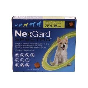 NexGard Spectra M (7.5 - 15 kg), 3 comprimate (PRESCRIPTIE NECESARA)