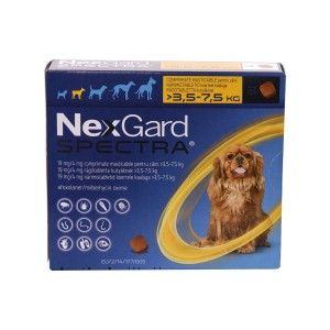 NexGard Spectra S (3.5 - 7.5 kg), 3 comprimate (PRESCRIPTIE NECESARA)