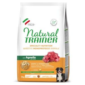 Hrana Uscata Caini, Natural Trainer, Sensitive No Gluten Medium-Maxi Adult, Miel, 3 kg (Hrana Uscata - Caini)