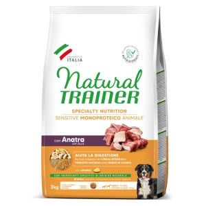 Hrana Uscata Caini, Natural Trainer, Sensitive No Gluten Medium-Maxi Adult, Rata, 3 kg (Hrana Uscata - Caini)