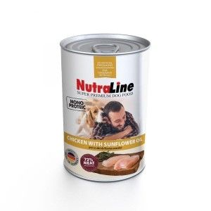 Hrana umeda caini, Nutraline Adult Monoprotein Pui & Ulei de Floarea Soarelui, 800 g (Hrana Umeda - Caini)