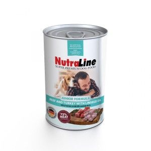 Hrana umeda caini, Nutraline Junior Vita, Curcan & Ulei de In, 800 g (Hrana Umeda - Caini)