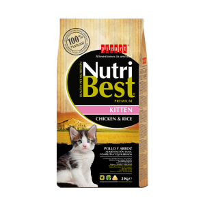 Hrana Uscata Pisoi Premium, NutriBest Kitten, Pui si Orez, 2 kg (Hrana Uscata - Pisici)