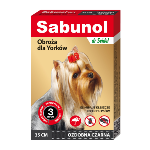 Sabunol Dog GPI, Zgarda Antiparazitara Caini 2-10 kg, Culoare Negru (35cm)