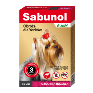 Sabunol Dog GPI, Zgarda Antiparazitara Caini 2-10 kg, Culoare Roz (35cm)