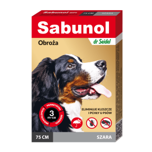 Sabunol Dog GPI, Zgarda Antiparazitara Caini 25-50 kg, Culoare Gri (75 Cm)