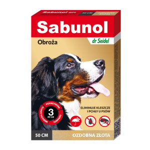 Sabunol Dog GPI, Zgarda Antiparazitara Caini 10-25 kg, Culoare Gold (50cm)