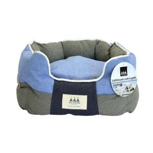 Pat caini si pisici, Aria Marchese Gondola Bleu/ Gri, L 75x60x25 cm (Perne, paturi, culcusuri, saltele)