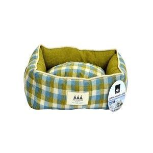 Pat caini si pisici, Aria Marchese Scacchi Verde/ Cadril, M 63x53x20 cm (Perne, paturi, culcusuri, saltele)