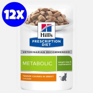 Hill's Prescription Diet Feline Metabolic, 12x85 g (Diete Veterinare - Pisici)