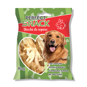 Hrana complementara pentru caini, Perfect Snack, urechi de iepure, 80 g (Delicii - Caini)