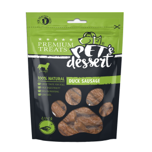 Pet's Dessert Dog Dog Duck Sausage, 80 g (Delicii - Caini)