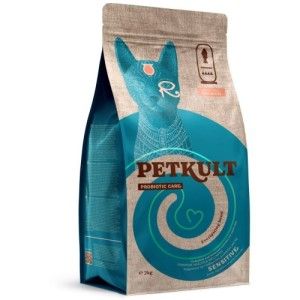 Hrana uscata Petkult Probiotic Care Sensitive pentru pisici, cu somon, 2 kg (Hrana Uscata - Pisici)