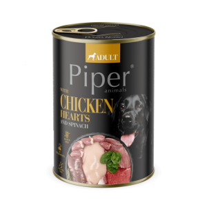 Piper Adult Dog, Inimi de Pui si Spanac, 400 g (Hrana Umeda - Caini)
