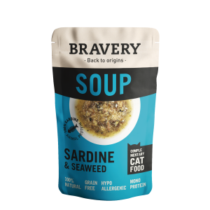 BRAVERY SOUPS CAT SARDINE &  SEAWEED 40 G