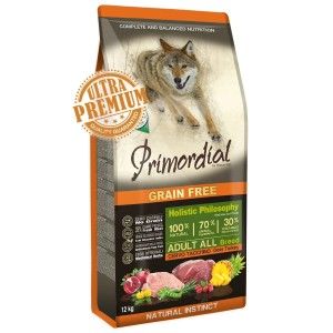 Primordial Grain-Free Holistic Dog Adult, Caprioara & Curcan, 12 kg (Hrana Uscata - Caini)