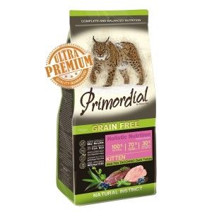 Primordial Grain-Free Holistic Kitten, Rata & Curcan, 400 g (Hrana Uscata - Pisici)
