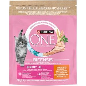 PURINA ONE Junior, Pui si Cereale Integrale, hrana uscata pisici junior, 750 g (Hrana Uscata - Pisici)