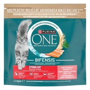 PURINA ONE Sterilcat, Somon si Cereale Integrale, hrana uscata pentru pisici, 1.4 kg (Hrana Uscata - Pisici)